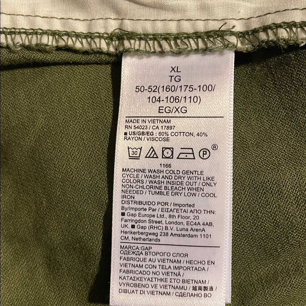Gap Factory Army Jacket Green Twill Easy Pants with Washwell - Picture 7 of 7